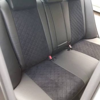 Авточехлы Автопилот черный алькантара Ромб